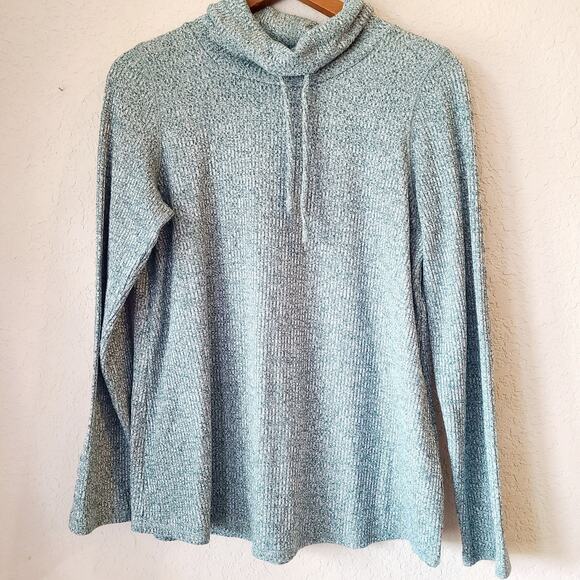 J Jill Sweater Womens Small Green Ribbed Cottagecore Beachy Boho‎ Pullover - Picture 1 of 6